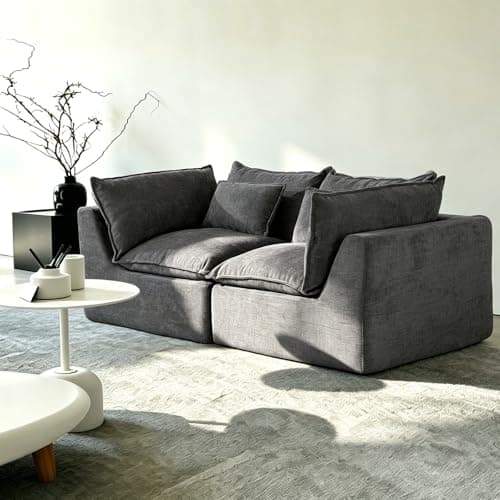 Fachmaih Boneless Loveseat Couch Sectional Cloud Couch Oversized Modular Sectional Sofa Modern Cloud Sofa Couches with Pillow for Living Room Bedroom - Image 1