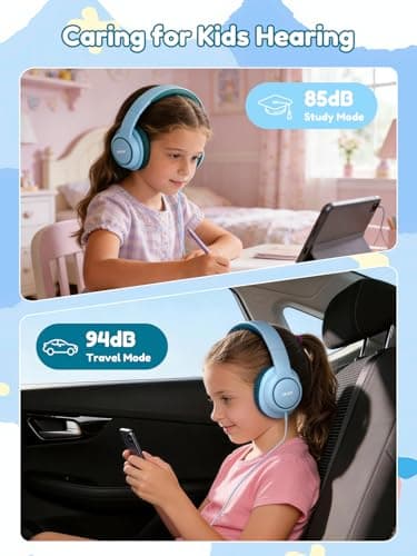 Acer Kids Headphones Wired for School - Over Ear Design, 85/94dB Safe Volume Limit, 3.5mm Jack Foldable Headphones for Toddler Boys Girls Classroom Yoto Player Chromebook Travel Green - Thumbnail 3
