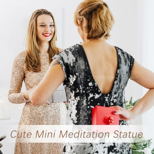 Vofstand Yoga Meditation Statue Gifts for Women - Mini Yoga Girl with Cat Dog Figurines Gift for Office Cute Relaxation Gifts for Yoga Lovers & Cat Dog Lover Resin Yoga Figurine Decor Table Ornament - Thumbnail 5