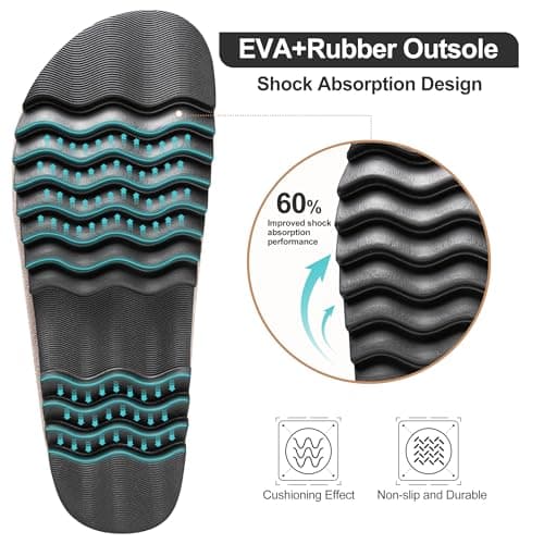 Brelzo Calvior Suede Clogs for Women Leather Mules Slip-on Sandals Men's Potato Shoes with Arch Support Dark Khaki - Thumbnail 4