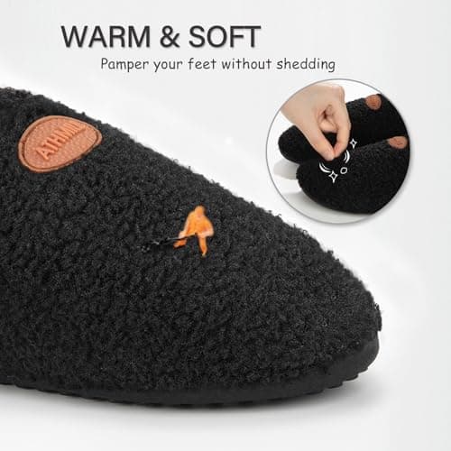 ATHMILE House Slippers for Women Men Microfiber Barefoot Shoes Slip On Slipper Socks Indoor Non Slip Foldable Lightweight for Travel Yoga Home Dark Black - Thumbnail 2