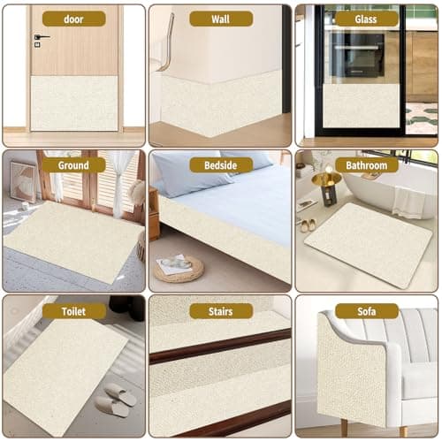 Cat Scratch Mat for Couch, Wall & Cat Tree - 78.7" Trimmable Self-Adhesive Cat Scratcher, Cat Scratch Furniture Protector, Felt Alternative to Sisal, DIY Cat Tower Replacement, 2 Pack (Beige) - Thumbnail 5