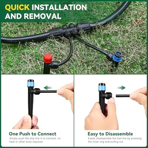 Drip Irrigation System for Garden, 2026-Upgraded Quick Connect Garden Watering Kit All-in-One with 1/2 inch 1/4 inch Irrigation Tubing for Garden, Lawn, Greenhouse, Raised Beds (233FT) - Thumbnail 5