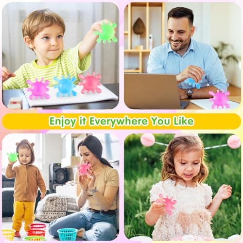 1 Pack Fidget Toys Stress Balls for Kids, Splat-Tastic Squishy Toy, Stress Splat Toy, Squishies Anxiety Stress Relief, Ice Squishy Stress Sensory Cube Malt Sugar Balls with Autism - Thumbnail 6