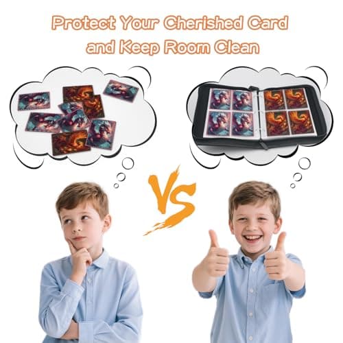 Trading Card Binder 400 Pockets, TCG Card Album for Standard Size Game Cards, Sports Card, Fits 400 Cards with 50 Removable Sleeves, Portable Card Book for Collectors, Glacial Alpha 400p - Thumbnail 6