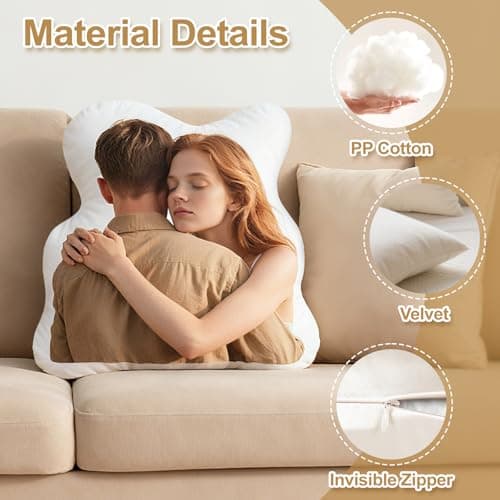 Customizable Photo Throw Pillows, Personalize Your Dog, cat or Couple Photos as Throw Pillows, for Halloween, Christmas, Birthdays. - Thumbnail 5