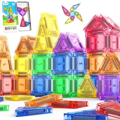 Coodoo Magnetic Tiles for Kids Ages 4-8 Toddler Toys Magnetic Blocks Building Toy STEM Outdoor Kids Toys Gift for Boys & Girls 3+ Year Old, Pocket-Sized Mini Tiles for Classroom Must Haves - Image 1