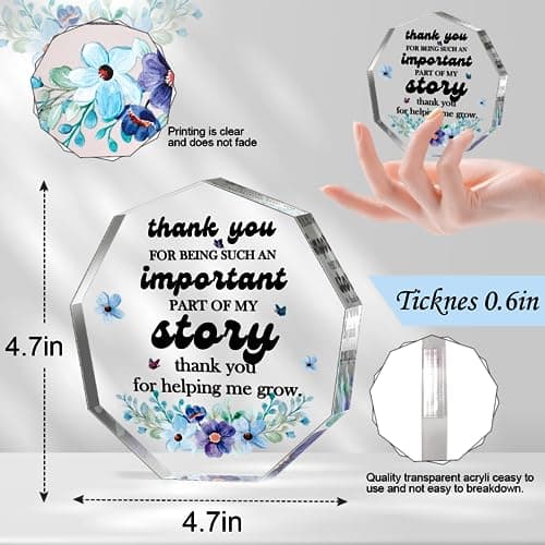 Valentines Day Teacher Gifts for Women Men Teachers Appreciation Week Thank You Gifts Birthday Christmas Thanksgiving Gifts for Boss Leader Coworker Manager Coach Mom Teacher Acrylic Signs Plaques - Thumbnail 5