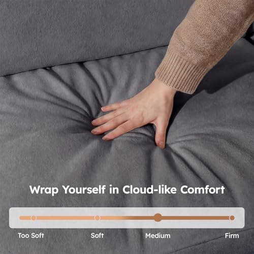 BERRY NEST 118" Modular Sectional Sofa, Cloud Couch with L-Shaped Chaise, Upholstered Deep Seat Boneless Sectional - Thumbnail 6