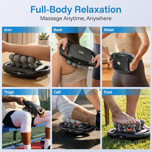 Binxalin 16 Head Deep Tissue Massage Gun, Handheld Percussion Massager for Back, Neck, Shoulders & Legs, 9 Modes, 9 Intensities, Muscle Recovery & Relaxation Gift for Men & Women - Thumbnail 6