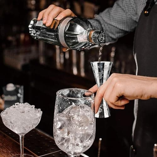 Jigger for Bartending, Cocktail Jigger 30ml 60ml with Measurements Inside, 304 Stainless Steel Jigger, bar Accessories, Cocktail Measuring Cup, Silver, Etched - Thumbnail 6