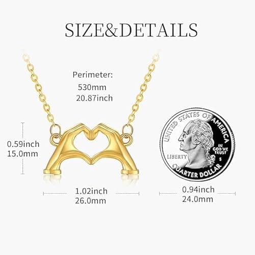 HBFKL 2PCS Necklace Outfits Jewelry Accessories Heart Hands Matching Necklaces for 2 Girl BFF Sister Inspired Merch Friendship Stuff Jewelry Gift for Music Lover - Thumbnail 2