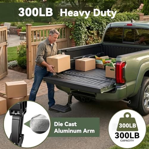 KERVANCH Bed Step for 2022-2026 Toyota Tundra, Retractable No-Drill Rear Bumper Truck Step for Easy Access, 300lb Load, Fits PTS30-34000 PT392-34240 - Thumbnail 5