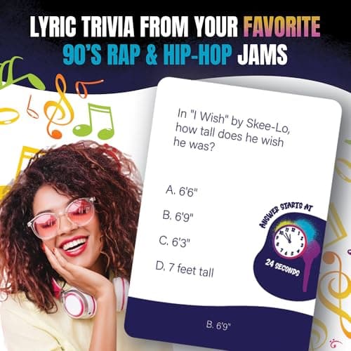 Lyric Legend 90s Hip-Hop and Rap Music Trivia Game Collection – Expandable Multi-Deck Finish The Lyrics Party Game Set for Game Night, Families & Groups - 3 Games in One Box! - Thumbnail 2