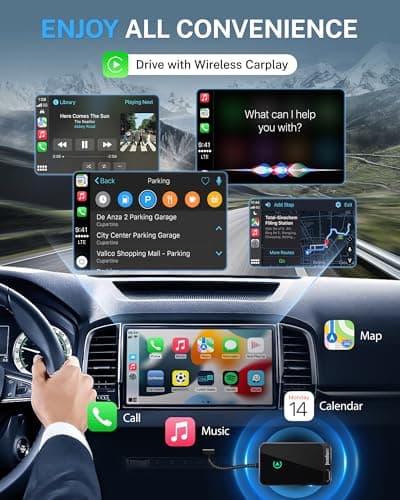 Jemluse Wireless CarPlay Adapter for Apple iPhone - Multi-User Seamless Connection for Convert Wired to Wireless Car Play Adapter - No Latency from iOS 10+ to Screen w/USB C (Gray) - Thumbnail 2
