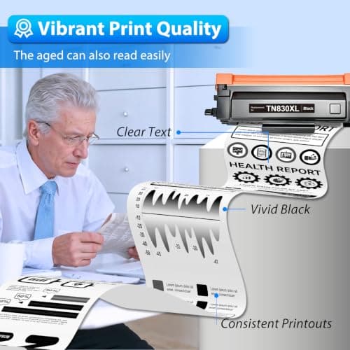 ZIPRINT TN830XL Toner 4 Pack(with chip) Compatible Replacement for Brother tn830 tn 830xl tn830/xl/v tn 830 Toner for HL-L2460DW HL-L2405W DCP-L2640DW MFC-L2820DW MFC-L2900DW HL-L2480DW Printer - Thumbnail 4