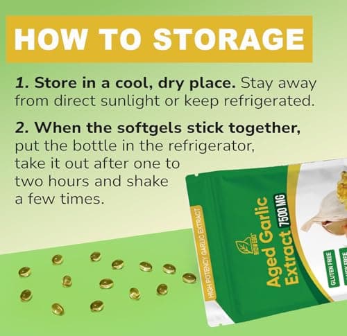 RIOWEGO Aged Garlic Extract Softgels,Odorless Allium Sativum Antioxidant Supplement for Heart & Immune Support, Vegetarian, Non-GMO,2 Year Matured for Antioxidant Wellness-300 Count - Thumbnail 6