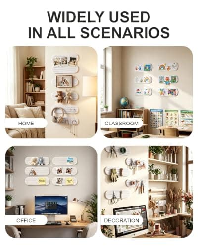 6 Pcs 15.7x3.9 Felt Board, Self-Adhesive and Removable Nano Tap Wall Decor, 0.35" Thick Freely Combinable Felt Bulletin Board for Bedroom Living Room Office Classroom Flower Shop (Beige) - Thumbnail 6