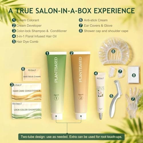 BioHueZ Permanent Hair Dye Hair Color for Gray Hair Coverage PPD-Free Hair Color Kit Medium Brown Hair Dye 3C Dark Mocha Brown Chocolate Brown - Thumbnail 4