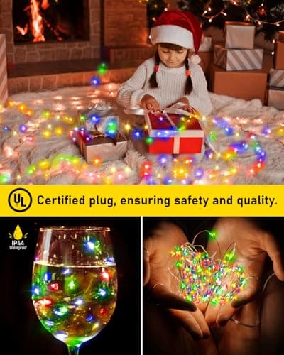 KNONEW 400FT Outdoor Christmas Fairy Lights Plug in,1200 LED String Lights Outdoor Waterproof 8 Modes Memory Times for Wedding Bedroom Walls Garden Trees Decoration(Multicolor) - Thumbnail 3