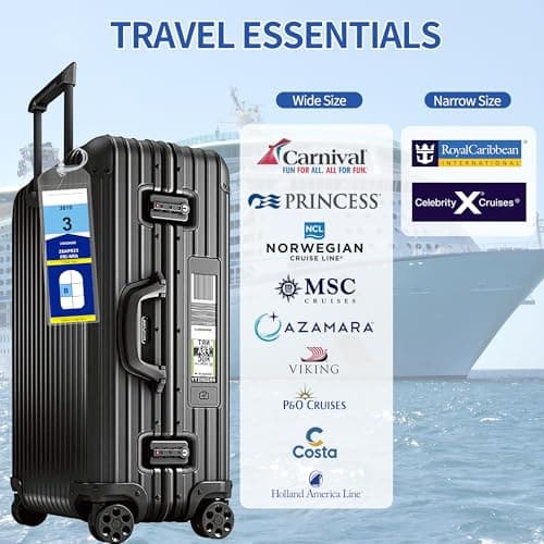 8 Pack Cruise Luggage Tag Holder, Cruise Essentials 2025 for NCL, Princess, Carnival, Royal Caribbean and Celebrity Cruise Luggage Tags for Travel Essentials by SEAVILIA - Thumbnail 3