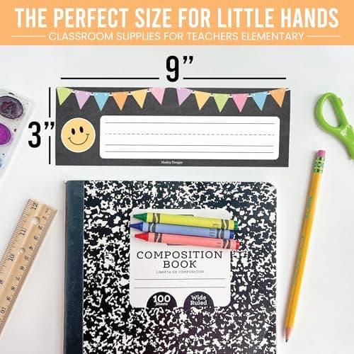 Hadley Designs Desk Name Tags for Classroom - 36 Student Desk Name Plates for Classroom Decor, 9x3 Pastel Nametags Cubby Labels Teacher Supplies, 1st 2nd 3rd Grade Kindergarten Preschool Must Haves - Thumbnail 6