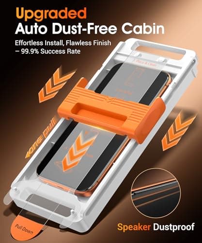 GolbinBox 2-Pack for iPhone 17 Pro Max Screen Protector [Anti-Reflection] [3D Full Coverage] 12FT Drop Protection, 9H+ Hardness, Anti-Fingerprint, HD Clear Tempered Glass for iPhone 17ProMax 6.9" - Thumbnail 3