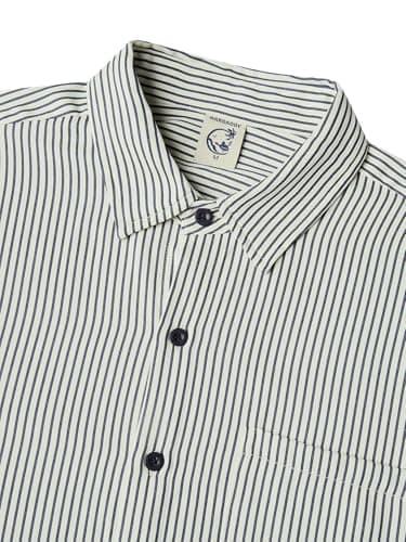 Hardaddy Men's Striped Dress Shirt Casual Long Sleeve Collared Button Down Shirts Stripe Cotton Blend White Blue Striped 3XL - Thumbnail 4