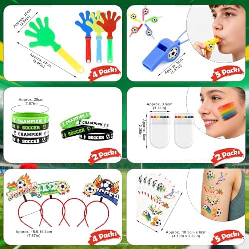 DEKWELL Fan Accessories Kit for 2026 World Cup, 28 PCS World Soccer Sport Cup Gear Set for Home Cheering, Soccer Party Decorations, Stadium Events, Watch Party - Thumbnail 3