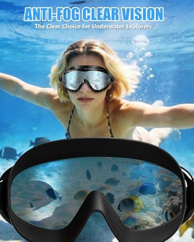 Aegend Swim Goggles for Adult Youth - 2 Pack Wide View Anti-Fog Anti-UV Swimming Goggles for Men & Women (Black & Black Silver) - Thumbnail 4