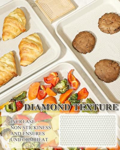 Ymiton 2-Pack 9x13 Quarter Sheet Pan Baking Sheet Set with Wire Rack - Nonstick 0.8mm Carbon Steel, Cookie Sheets for Baking, Non-Toxic, Dishwasher Safe, Oven Safe 450°F (External 9.5x13.6) - Thumbnail 3