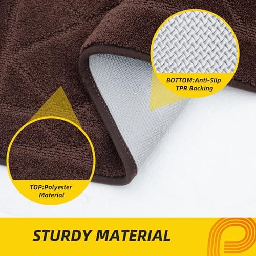 JSEI Dirt Trapper Door Mat 36"x60", Non-Slip Washable Entryway Mats, Dog Door Mat, Stain Resistant and Absorbent Floor Mats, Low Profile Welcome Mat for Front Back Door, Brown - Thumbnail 4