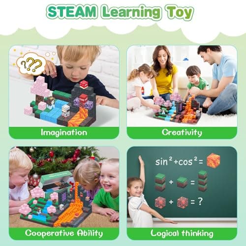 SKTMYY Magnetic Blocks-100PCS Build Magnet Toys Set Magnetic Building Blocks, STEM Sensory 0.98” Magnet Cubes for Kids Toddlers for Boys & Girls Ages 3 4 5 6 7 8 9 10 12 - Thumbnail 3