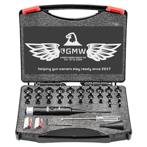 GMW Professional Laser Bore Sight Kit with 32 Adapters for 0.17 to 12GA Calibers, Green Bright Bore Sight Laser with Button Switch, Hunting Bore Sight for All Gun, Powerful Boresighter - Image 1