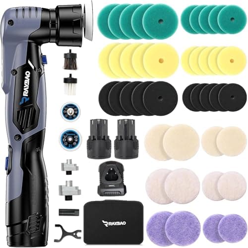 Cordless Mini Polisher – 2/1.5-inch Mini Buffer Polisher, DA/RO Modes, 2*2.0Ah Batteries 6 Variable Speeds, 53 Accessories, Mini Car Polihser for Car Detailing/Polishing - Image 1