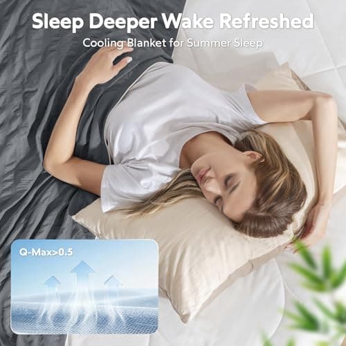 GEMBED Cooling Blanket Twin Size – Summer Cooling Blanket for Hot Sleeper, Double-Sided Design Cold Unfilled Blanket Thin Lightweight Breathable for Night Sweat Bed Couch Sofa - Grey, 60"x80" - Thumbnail 4