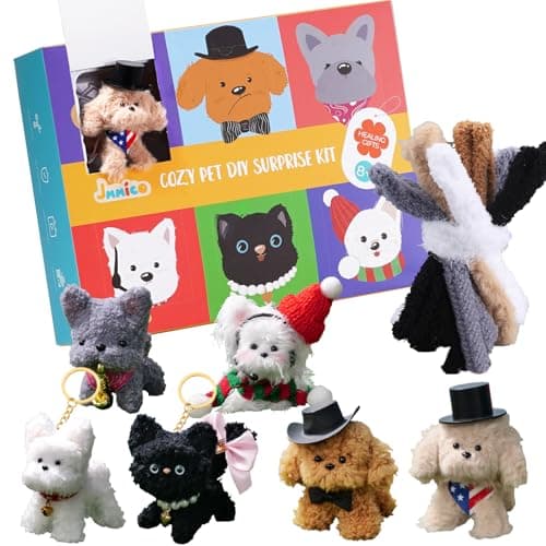 JMMICO 71 PCS Pipe Cleaner Craft Kit for Kids- DIY Animal Puppy Kit with Video Tutorial, Creative Gifts, Kids Classroom Prizes, Arts and Crafts for Kid, Gifts for 8+ Year Old Girls - Image 1