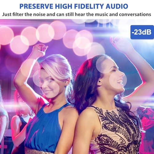 Laudexua High Fidelity Concert Ear Plugs, 2 Pairs Ear Protection Musician Earplugs for Concerts, Music Festival, Motorcycle, and Other Noise Reduction Events - Thumbnail 2