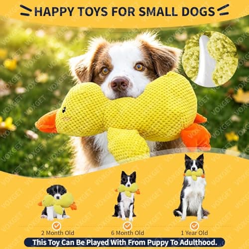 VOXGET Dog Calming Duck Toy, 2026 New Interactive Plush Duck Toy with Quack Sound and Crazy Crinkle for Dogs Keep Busy, Soft Stuffed Calming Pillow for Puppy Reduce Boredom -Yellow, 17"x10"(L) - Thumbnail 6