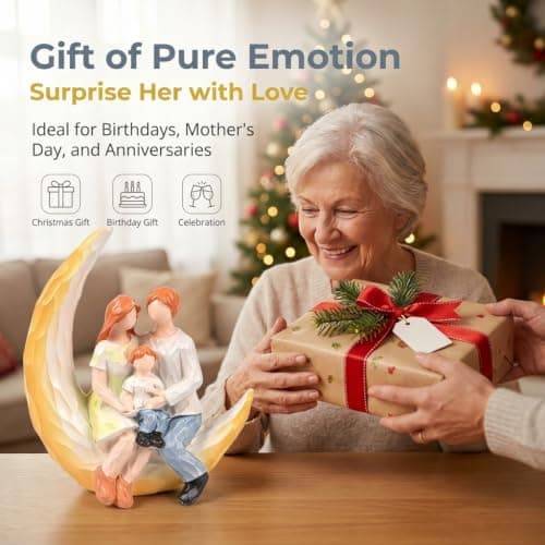 Birthday Gift for Mom, Moon Family Figurine, Mom Birthday Gifts Figurine - Thumbnail 5