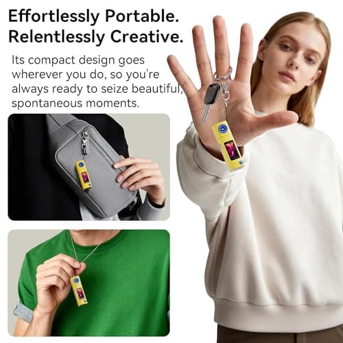 Mini Keychain Digital Camera:2K Digital Mini Camera with 16GB Card, Vintage Keychain Camera with 270° Rotating Lens, 400mAh Battery Portable Small Cameras with Elegant Gift Box for Travel,Kids,Gifts - Thumbnail 6