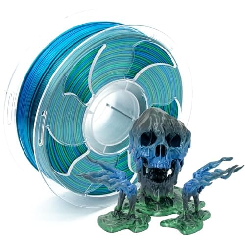 Silk Gradient Rainbow Black Blue Green 1.75mm PLA Filament for 3D Printer, 1kg (2.2lbs) Plastic Spool Neatly Wound 3D Printing PLA Filament Rod Fit Most FDM Printers - Image 1