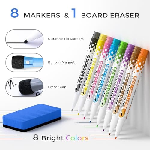 MARSROCK Refrigerator Calendar Magnetic, 16.3x11.7” (4-Pack) – Weekly & Monthly Planner, Chore Chart, Grocery/to-Do List for Fridge, Includes 8 Markers, 6 Magnets & 1 Eraser for Kitchen, Green - Thumbnail 4