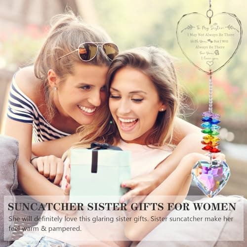 Sister Gifts, Crystal Suncatcher Gifts for Sister Birthday, Sisters Gifts from Sister, Unique Gifts for Sister, Window Hangings Home Decoration - Thumbnail 6