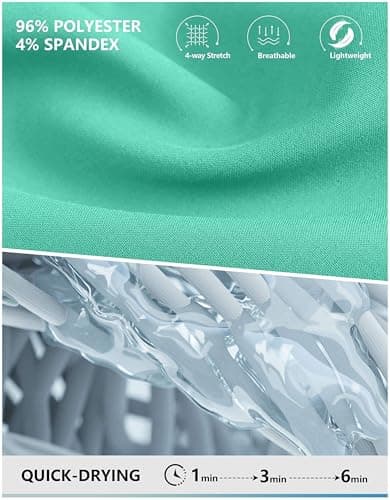 Pinkbomb Men's Mint Green Swim Trunks with Compression Liner, Quick Dry, 9 Inch, X-Large - Thumbnail 6