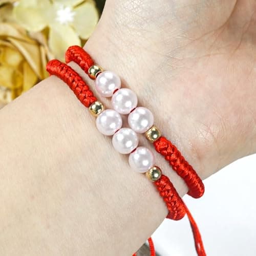 Red Bracelet for Women, Red String Bracelet for Protection as Mother Gifts, Handmade Couples Bracelets Red Ankle Bracelets, Matching Jewelry for Couple, Christian Good Luck Teen Friendship Bracelets - Thumbnail 3