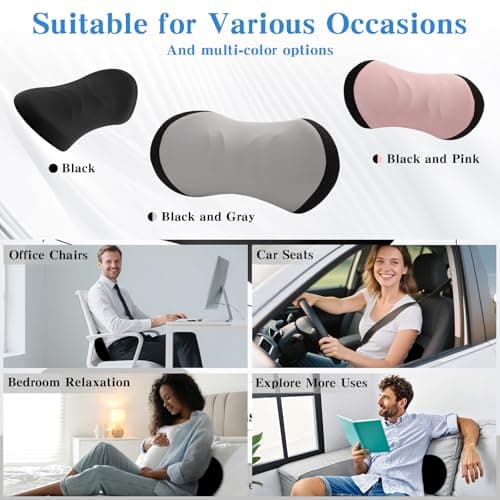 Lekewn Lumbar Support Pillow for Office Chair - Lumbar Pillow for Car - Ergonomic Lumbar Support Pillow for Car Back Support Cushion - Thumbnail 6