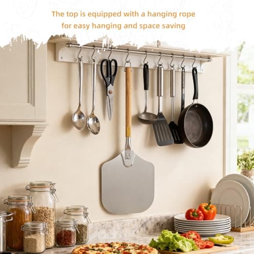 Pizza Peel 12" x 14",30.1" Long Aluminum Metal Pizza Turning Peel with Detachable Wooden Handle For Baking Dough,Bread and Pastry.Pizza Oven Accessories Tools for Indoor & Outdoor Grill Oven - Thumbnail 3
