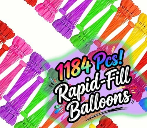 Water Balloons with 1184 Balloon Easy Quick Start Splash Party for Kids and Adults Water Bomb T0909 - Image 1