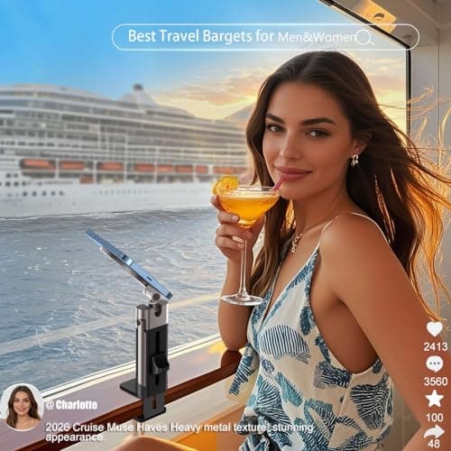 SOGUE Airplane Travel Essentials Men Phone Holder,Plane Phone Mount for MagSafe,Foldable Magnetic Phone Stand for Desk 360° Swivel Universal in Airplane Gadgets Spring Break Essentials for iPhone 17 - Thumbnail 3